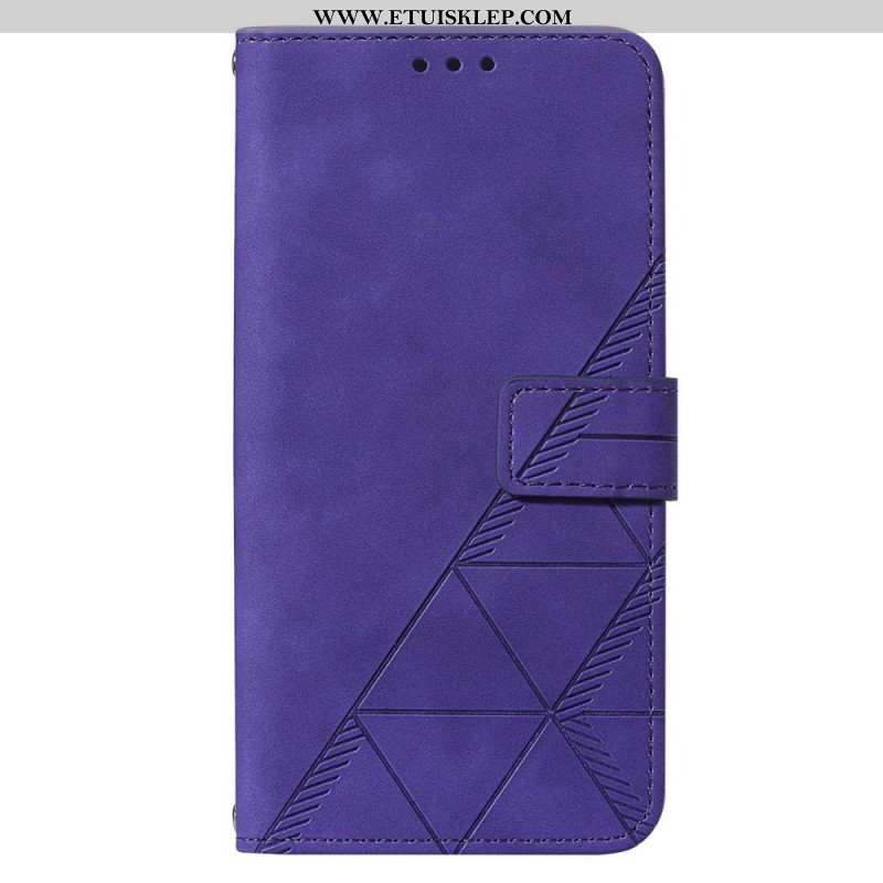 Etui Folio do Samsung Galaxy S23 5G z Łańcuch Trójkąty Paska